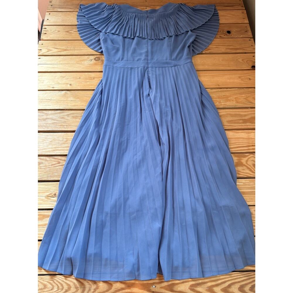 Ivy City Co NWOT Women’s Alice in Wonderland Pleated Dress Size L Blue M3 - Picture 3 of 8